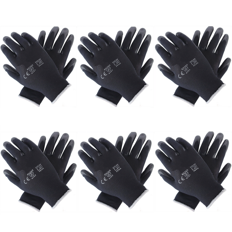 Gants en nylon avec revêtement PU ⎥ gris, blanc, noir