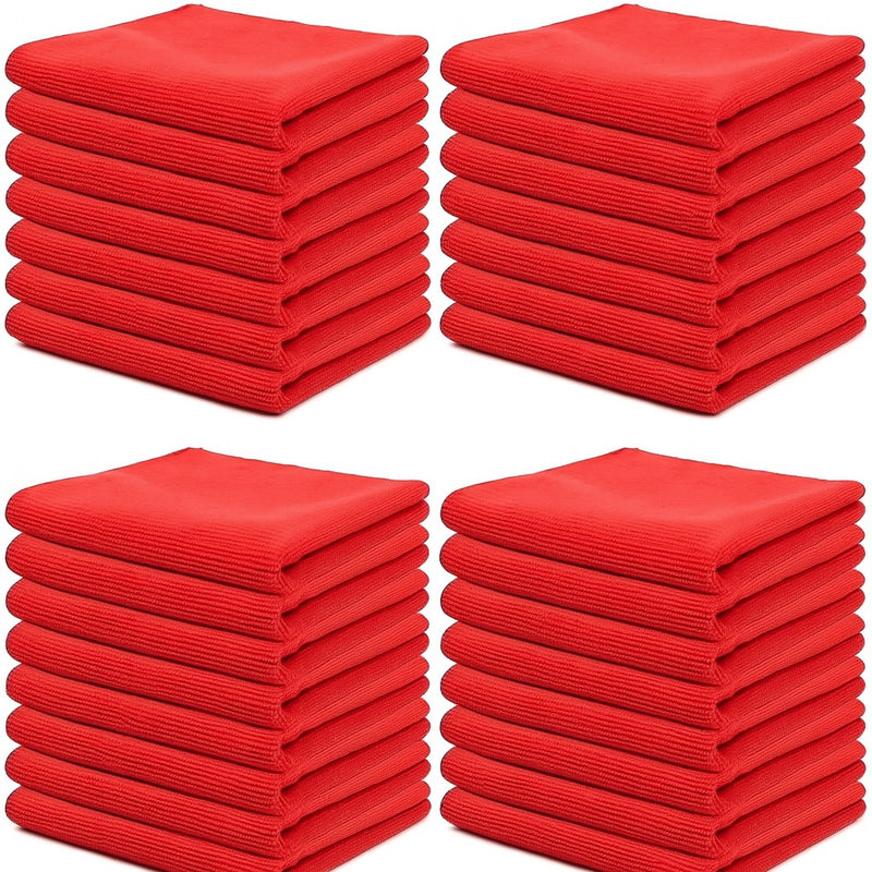 Chiffons en microfibre fins XL rouge, 120 g/m²–150 g/m² (à partir de lot de 10)