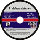 Disques à Tronçonner Ø 125 mm Enregistrement 22,2 mm Epaisseur 1.2 mm - (lot de 10)