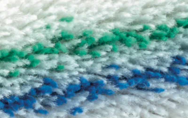Rouleau à peindre "fil bleu-vert" Largeur 25cm, tige 18mm, tampon 12mm, noyau 44mm