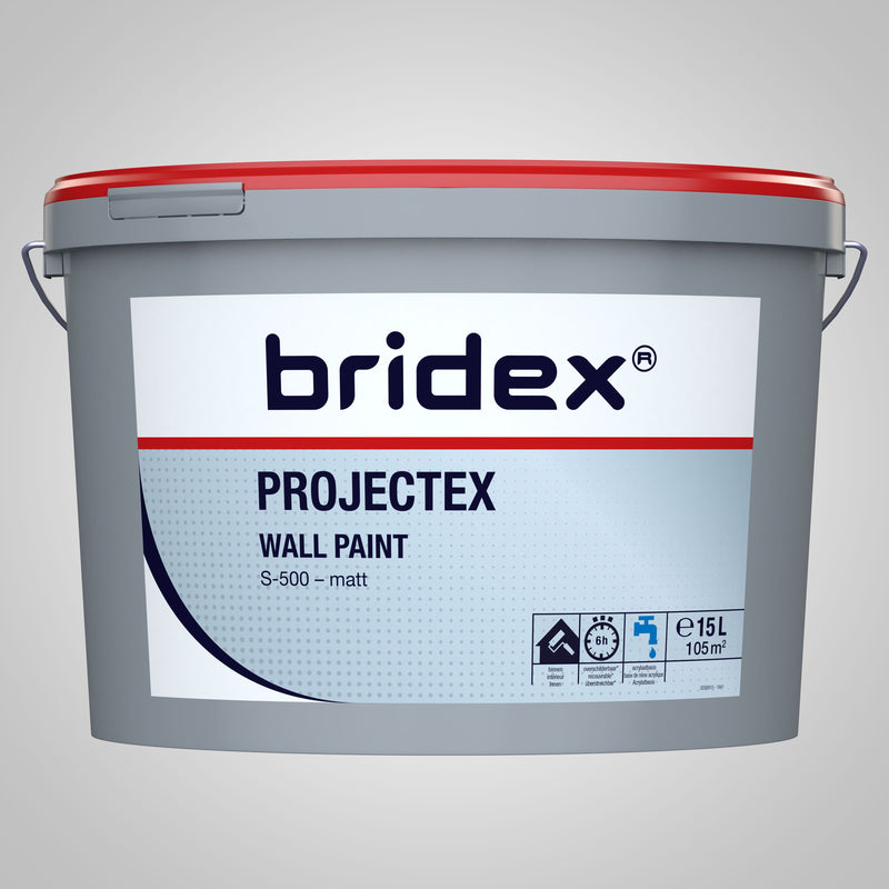 bridex® Projectex | Peinture murale blanche de qualité professionnelle (pour l'intérieur) - classe d'opacité 2