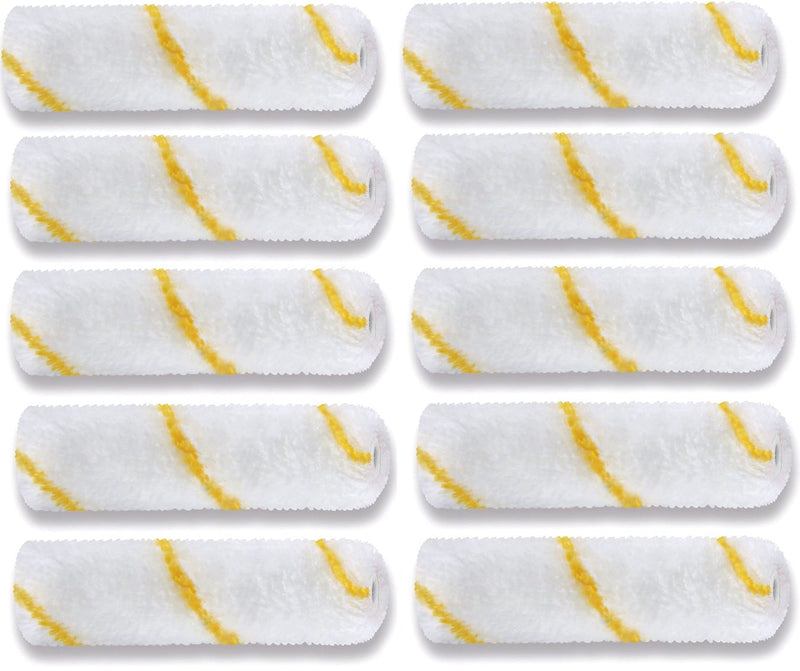 Lot de 10 ⎥ rouleaux de radiateur "YELLOW THREAD" Largeur 10cm, Pole 12mm, Core 15mm