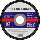 Disques à Tronçonner Ø 115 mm Enregistrement 22,2 mm Epaisseur 1.2 mm - (lot de 10)