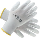 Gants blancs polyuréthane, Couleur blanche, 12 paires